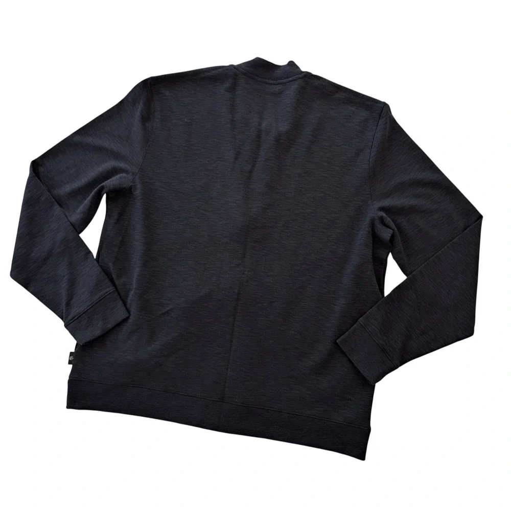 Ted Baker Glynne Bomber Jacket Men's Size 6 XXL Navy Blue Slub Knit Full Zip